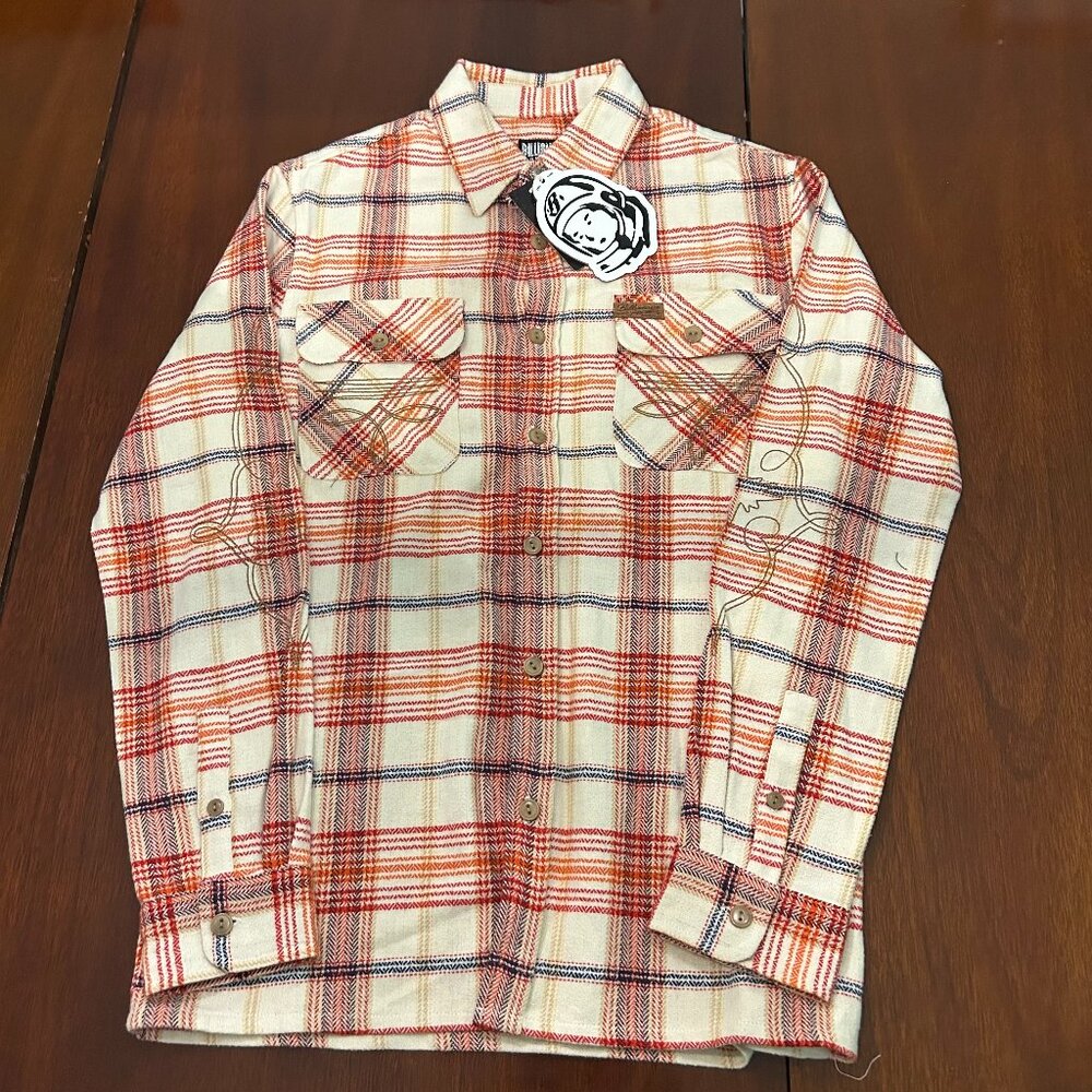 Billionaire Boys Club Tumbleweed Embroidered Plaid Flannel Button-Up Shirt